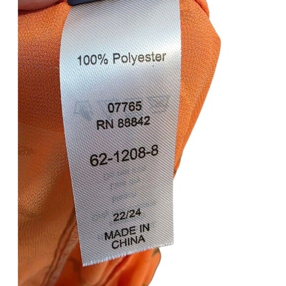 Swimsuits For All Womens 22/24  Orange Gold Foil Chiffon Maxi Cover Up Dress NWT - Picture 10 of 10
